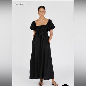 Dissh BIANCA BLACK LINEN MIDI DRESS, nwt!!